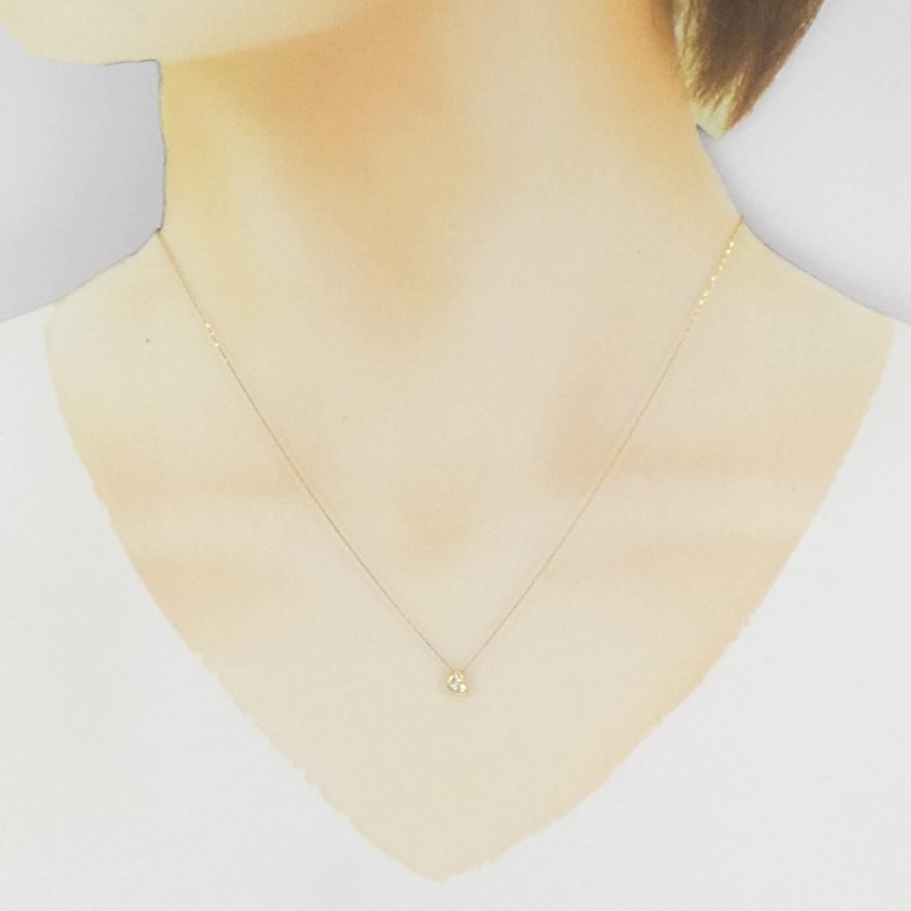 K18YG ハート ダイヤモンド ネックレス 0.13CT