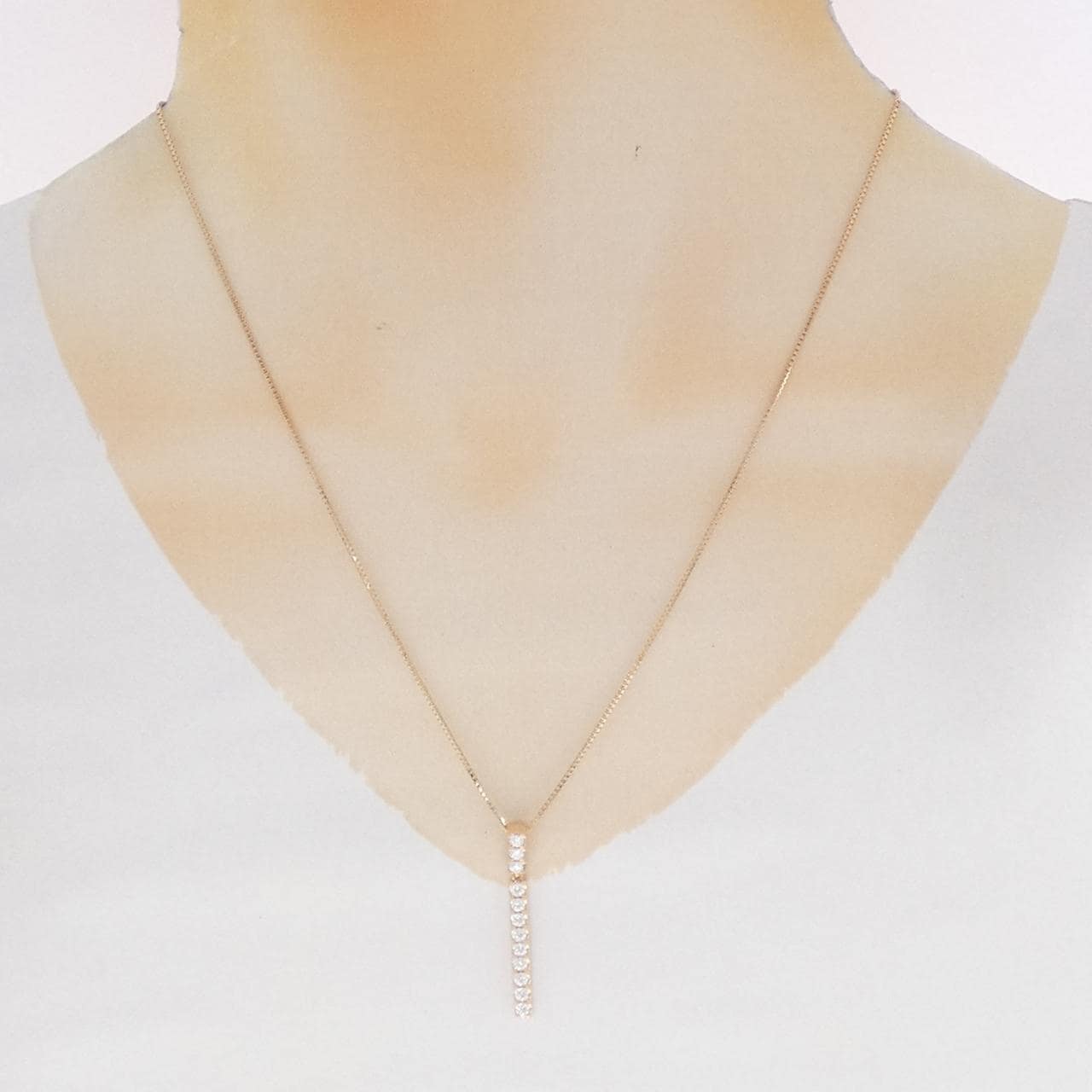 750PG/K18PG ダイヤモンド ネックレス 0.46CT