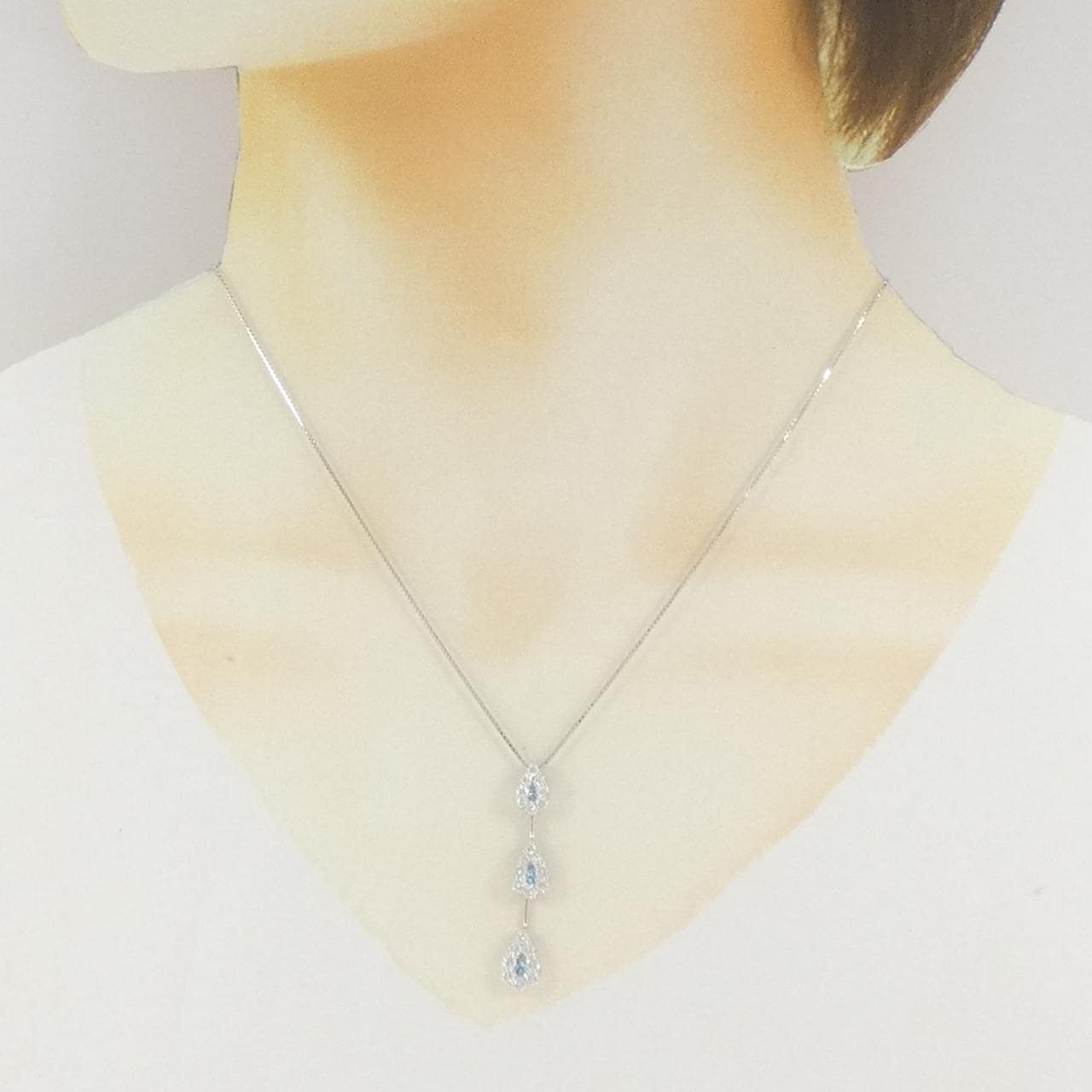 K18WG ダイヤモンド ネックレス 1.00CT