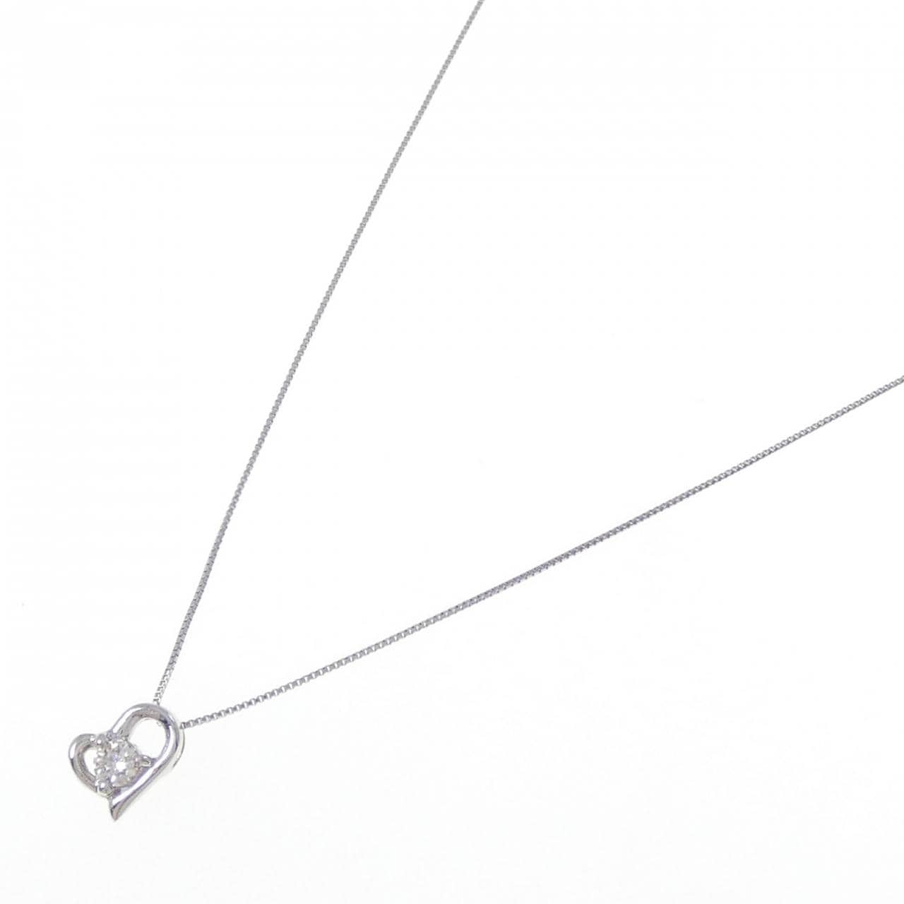 PT900/PT850 ハート ダイヤモンド ネックレス 0.10CT