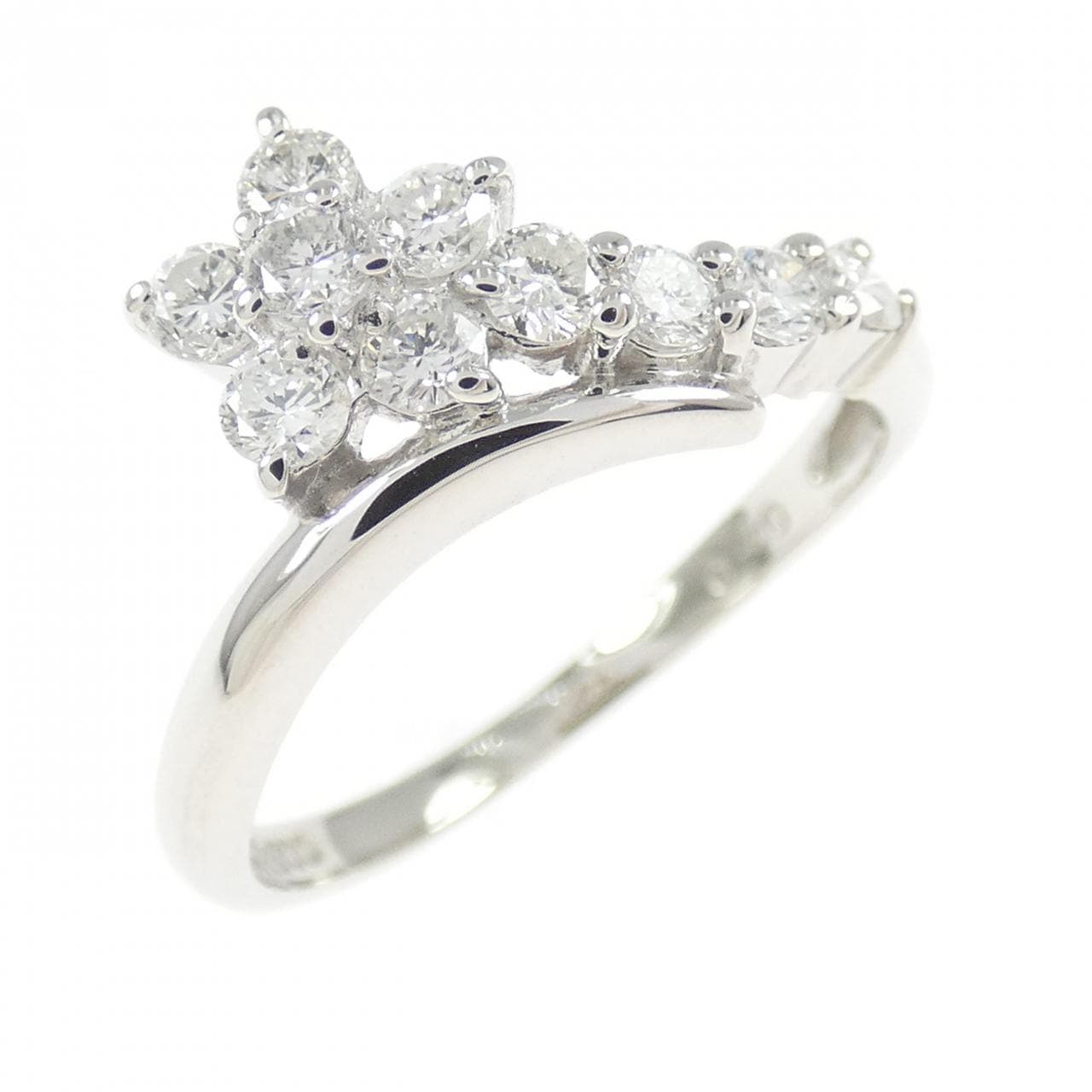 PT900花朵钻石戒指0.40CT