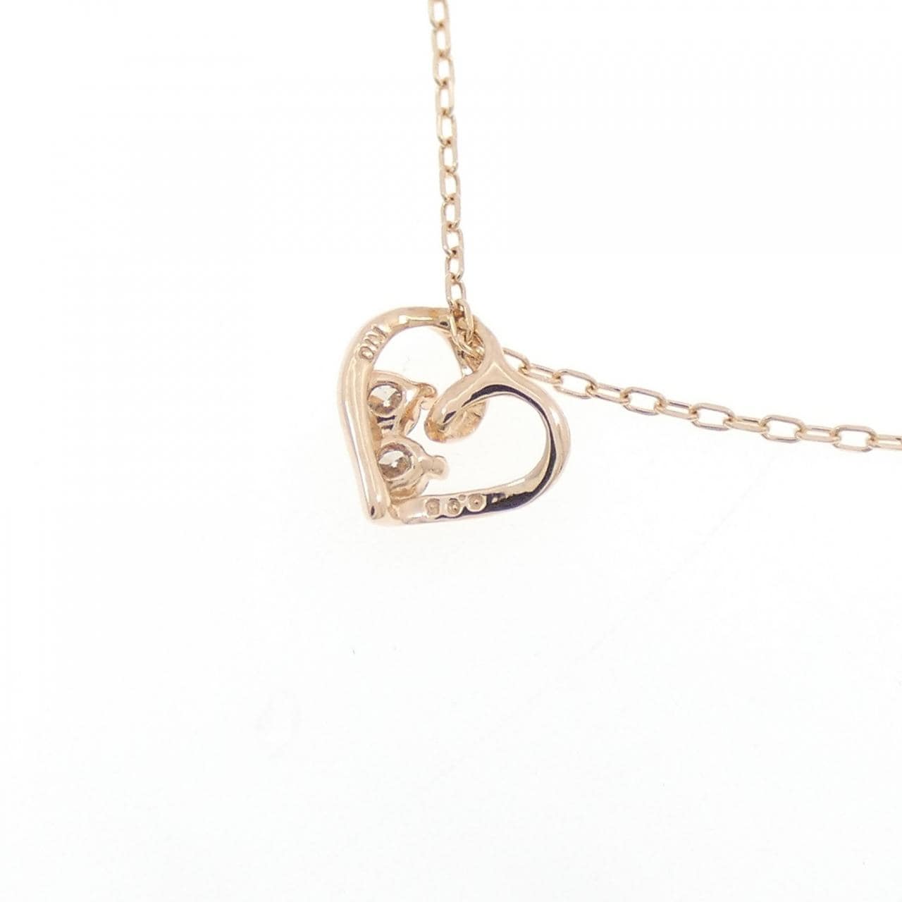 K10PG ハート ダイヤモンド ネックレス 0.05CT