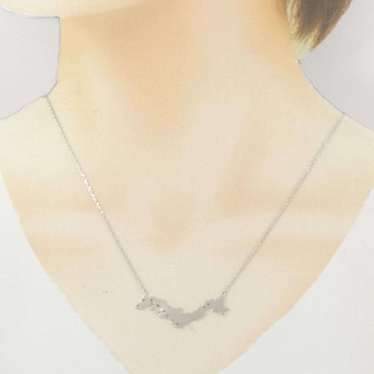 K18WG ダイヤモンド ネックレス 0.02CT
