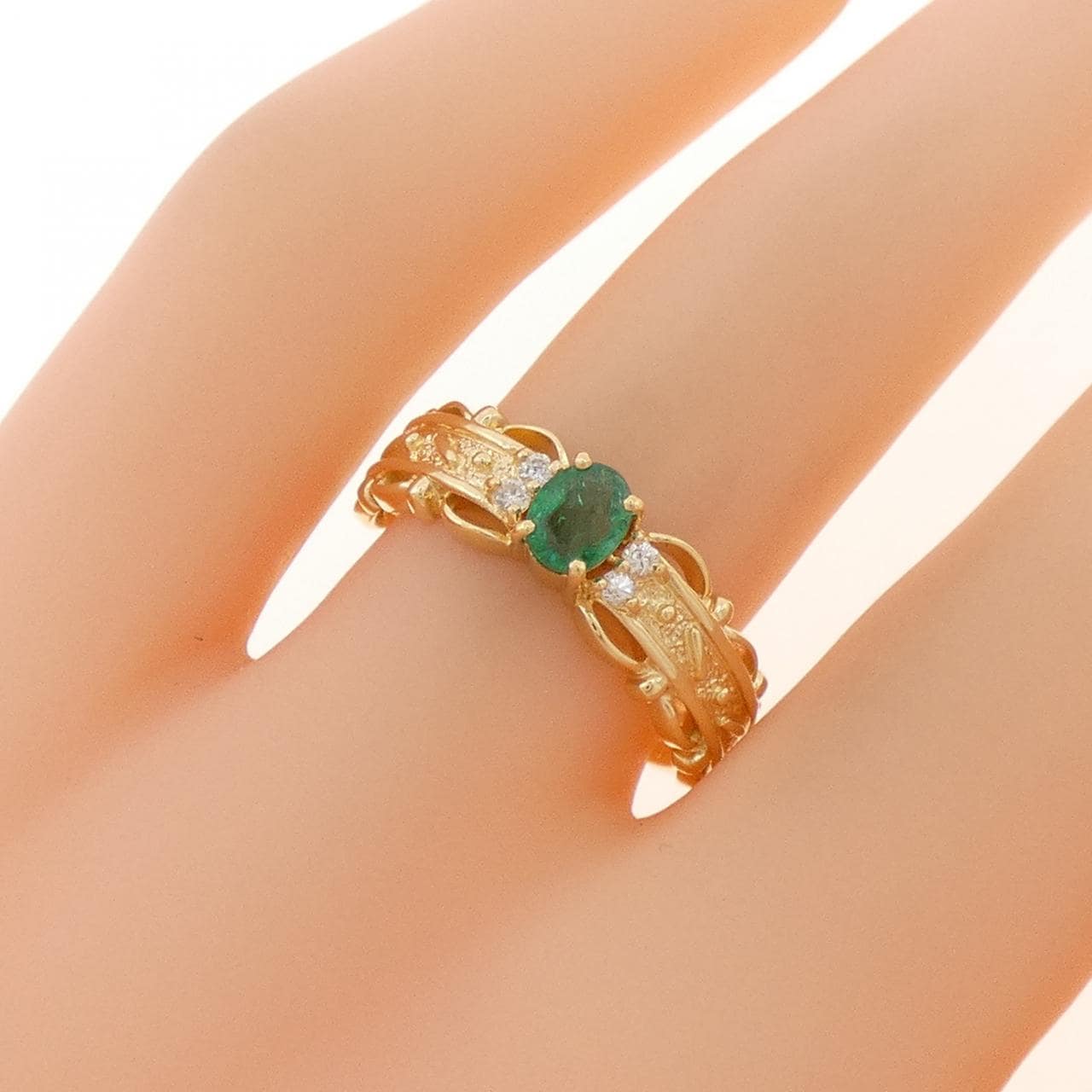 K18YG エメラルド リング 0.25CT