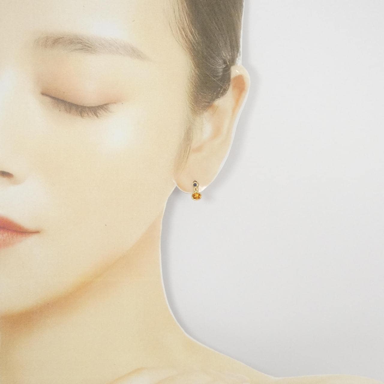 K18YG citrine earrings