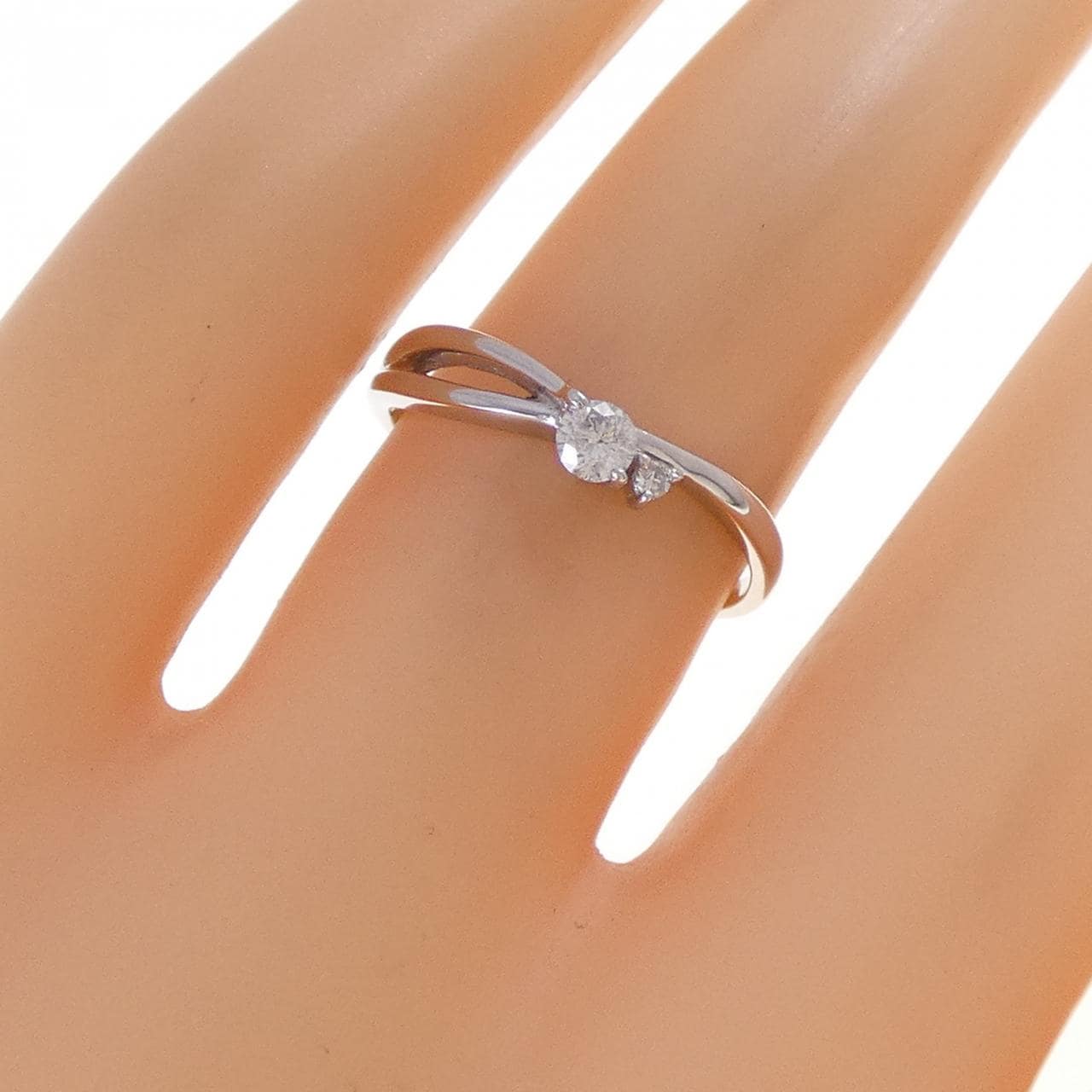 K14WG ダイヤモンド リング 0.12CT