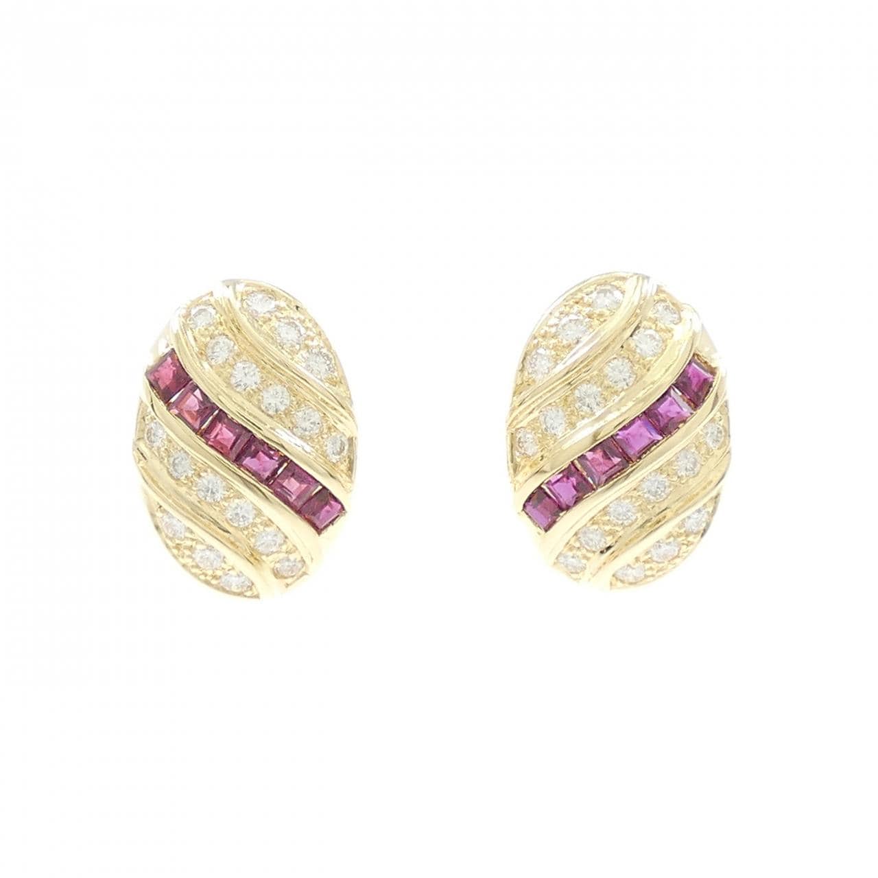 18KYG ルビー イヤリング 0.99CT