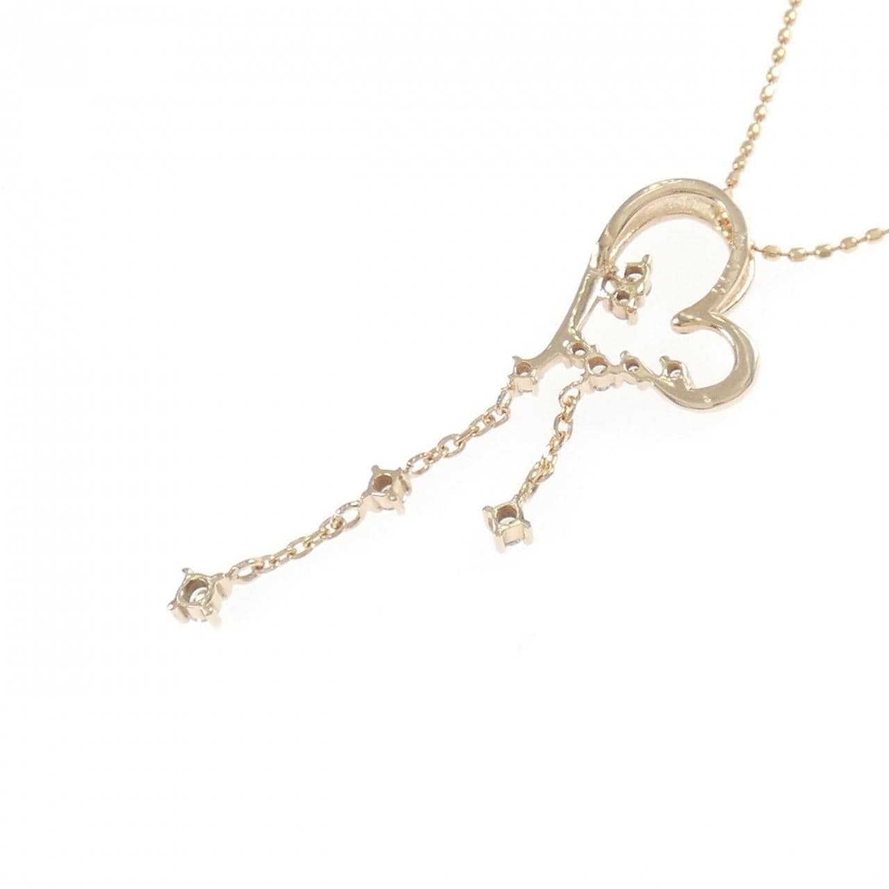 K18PG ハート ダイヤモンド ネックレス 0.15CT