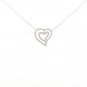 K18WG ハート ダイヤモンド ネックレス 0.18CT