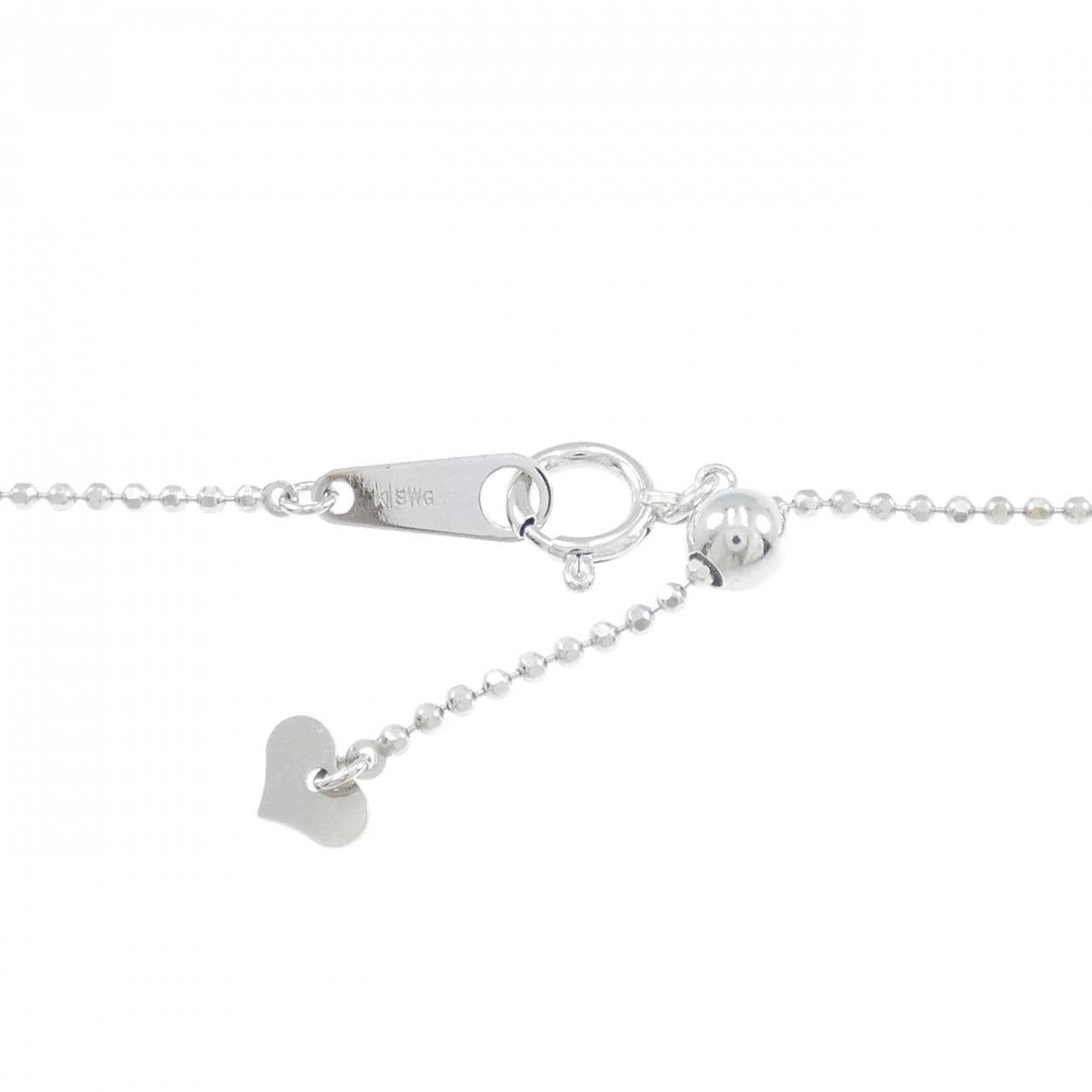 K18WG ボール チェーンネックレス