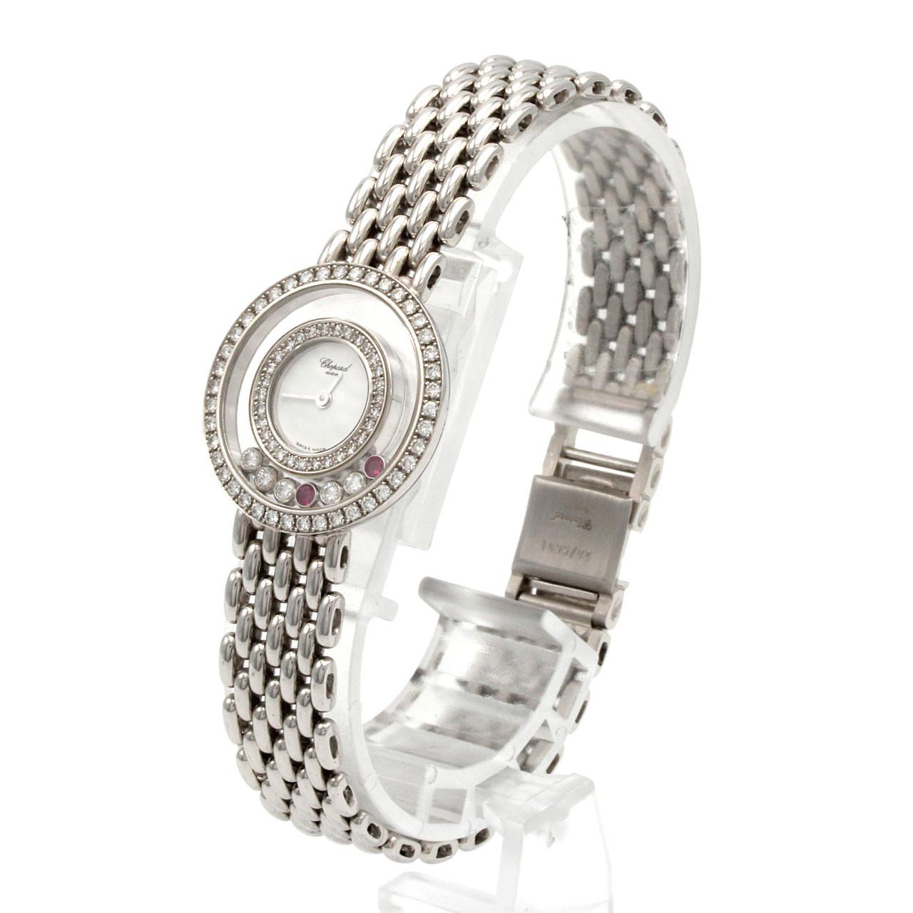 【ノーメンテナンス還元価格】ショパール ハッピーダイヤモンド WG/2D･5P&2R 205691-1001 WG クォーツ