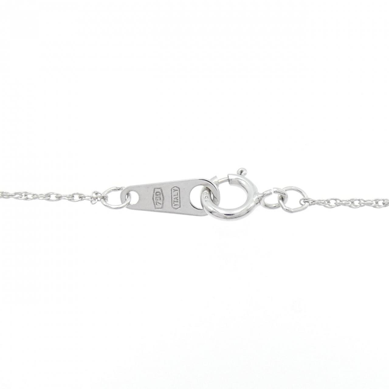 K18WG/750WG クロス ダイヤモンド ネックレス 0.06CT