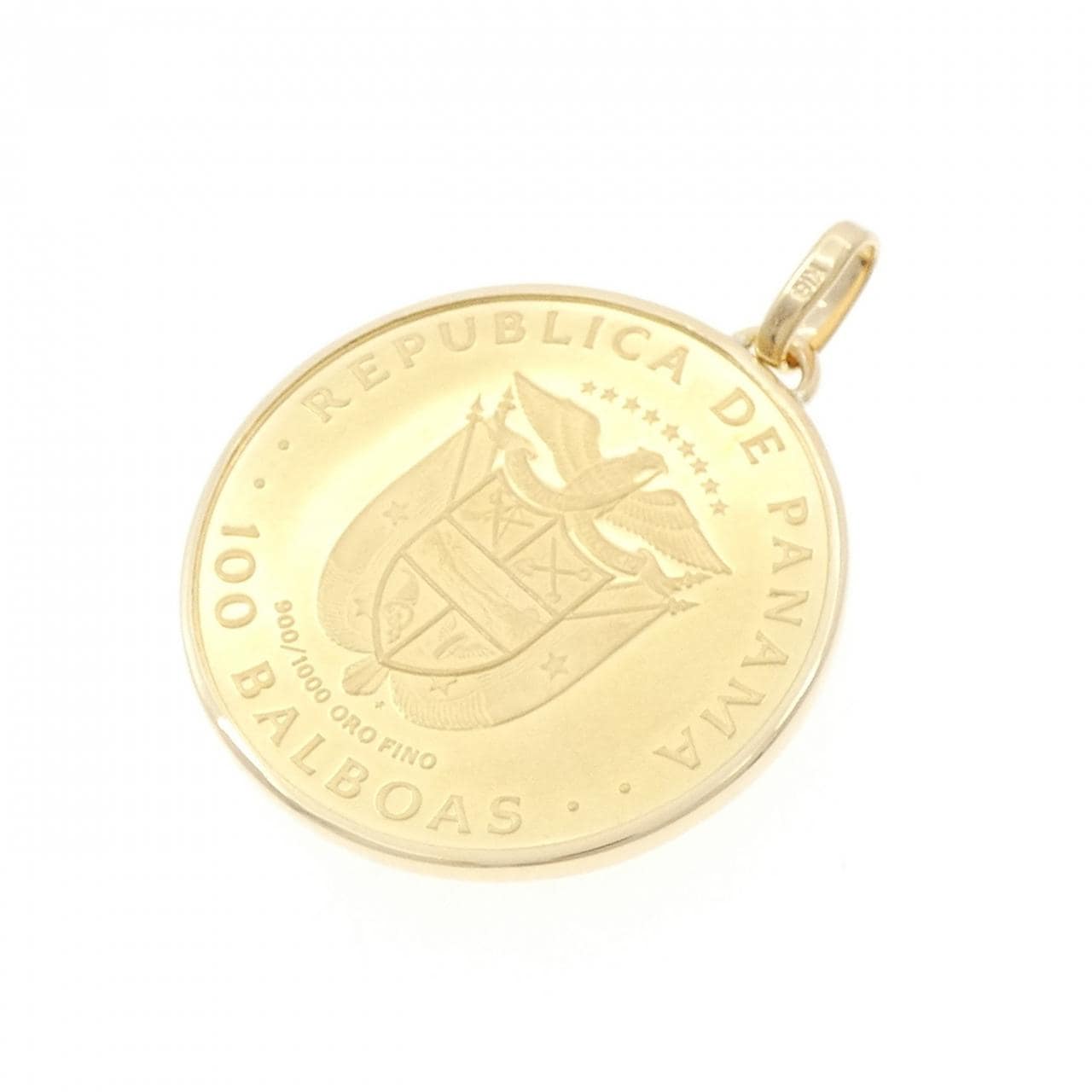 K18YG (frame) coin pendant
