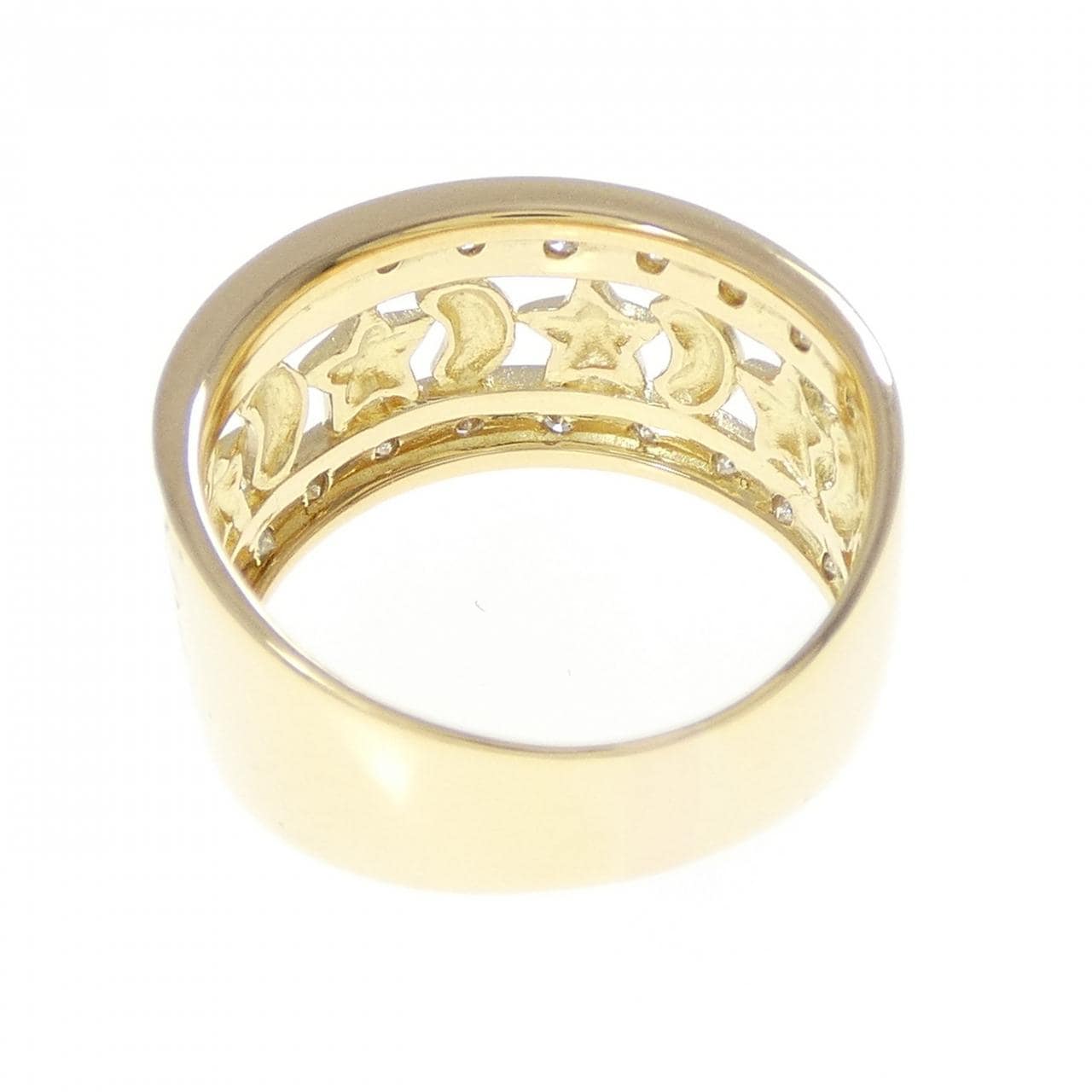 750YG ムーン×スター ダイヤモンド リング