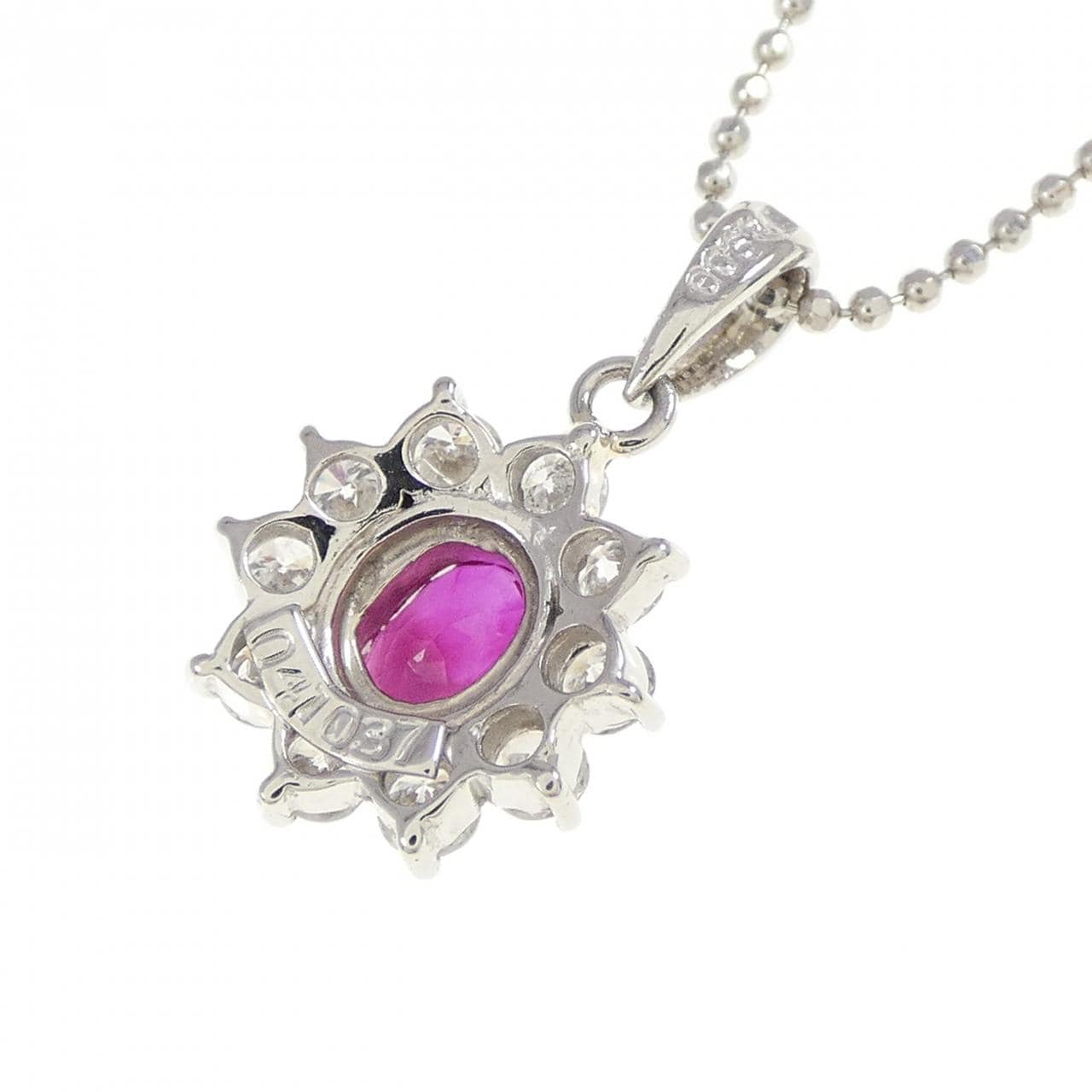 PT900/PT850 ルビー ネックレス 0.41CT