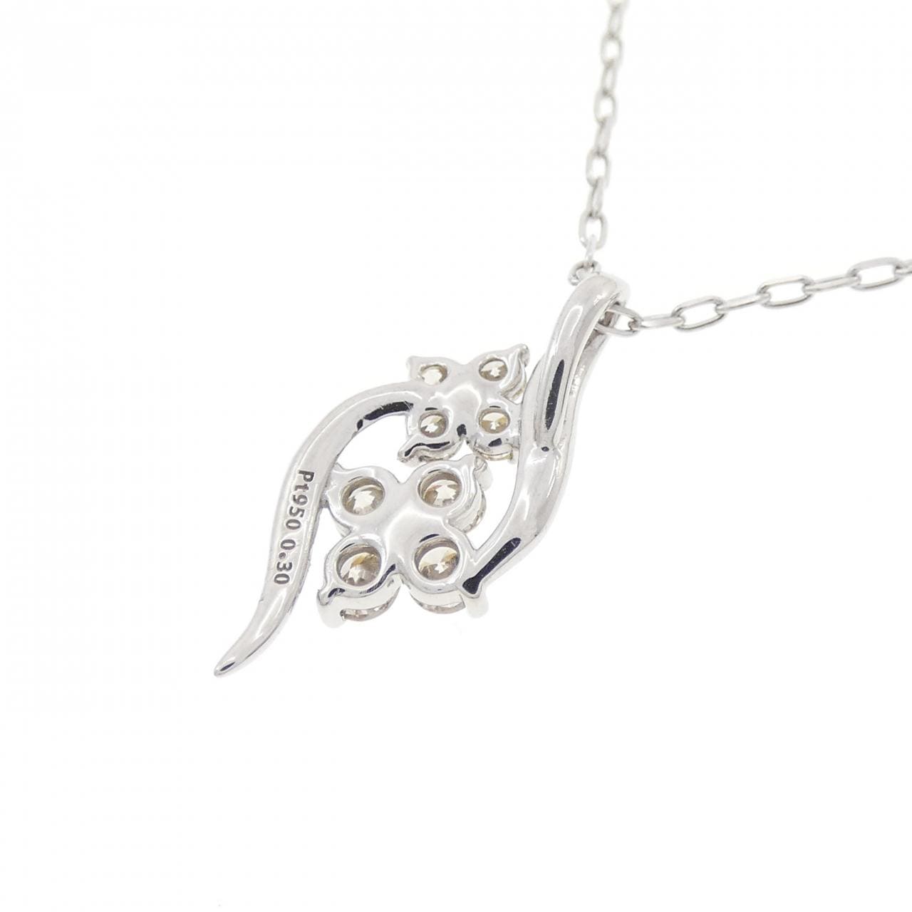 PT950/PT850 フラワー ダイヤモンド ネックレス 0.30CT