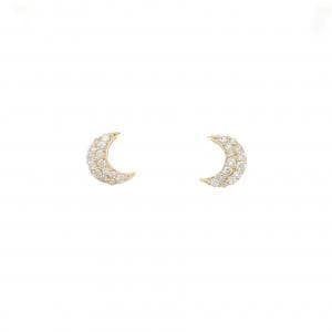 【リメイク】K18YG ムーン ダイヤモンド ピアス 0.20CT