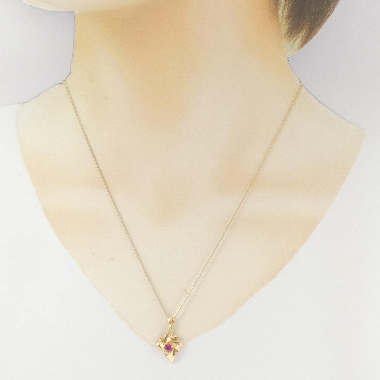 K18YG ルビー ネックレス 0.24CT
