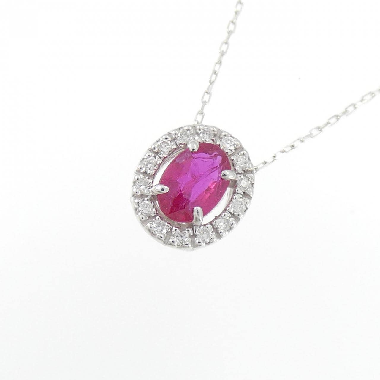 K18WG ルビー ネックレス 0.36CT