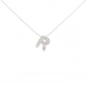 K18WG イニシャルR ダイヤモンド ネックレス 0.27CT