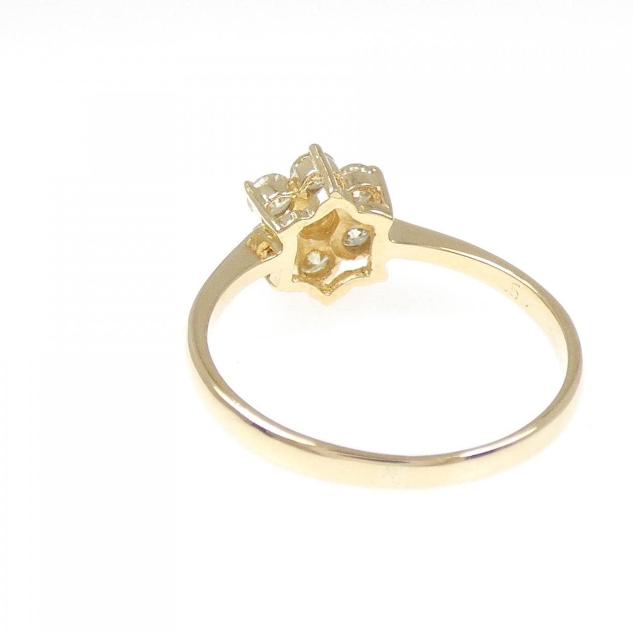 K18YG フラワー ダイヤモンド リング 0.50CT
