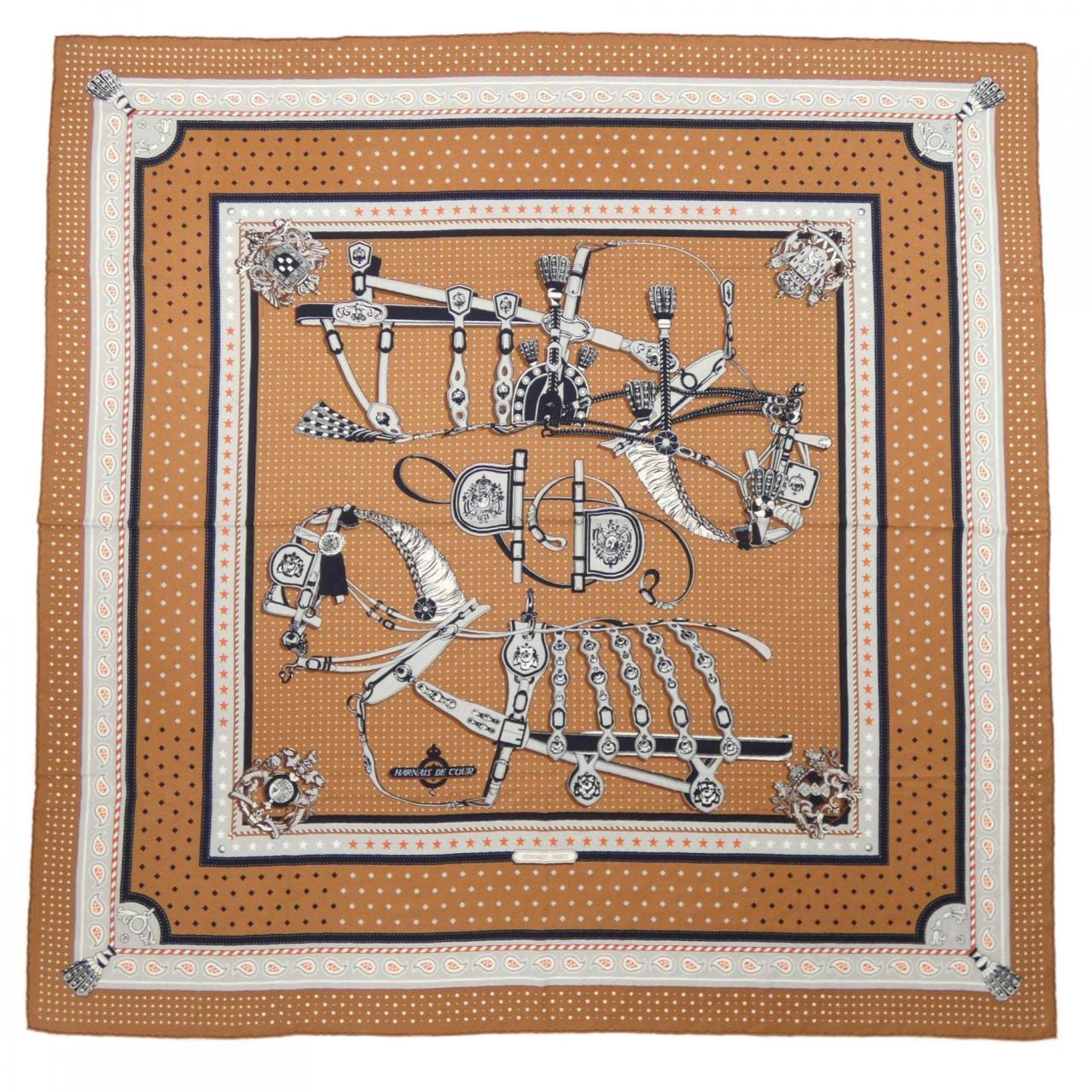 エルメス HERMES HARNAIS DE COUR BANDANA H243935S カレジェアン140 ショール
