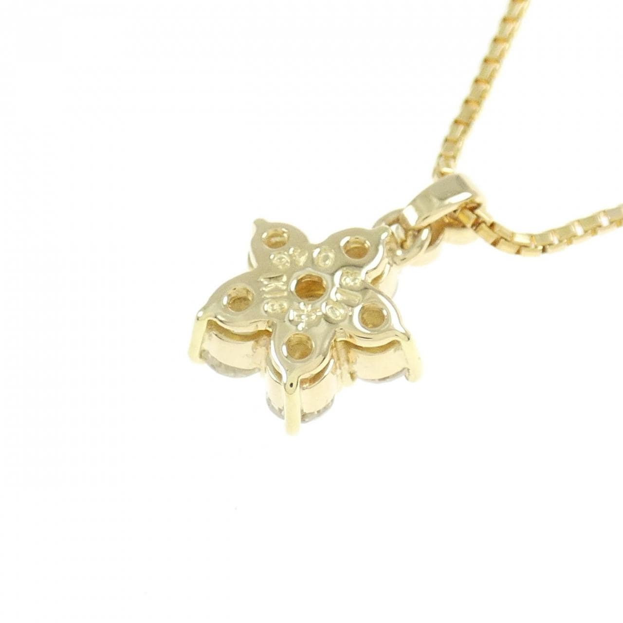 K18YG flower Diamond necklace 0.18CT