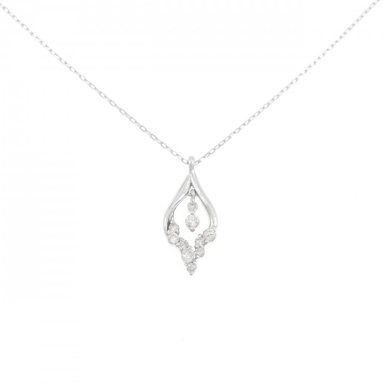 K18WG ダイヤモンド ネックレス 0.13CT