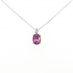 PT900/PT850 ルビー ネックレス 0.76CT