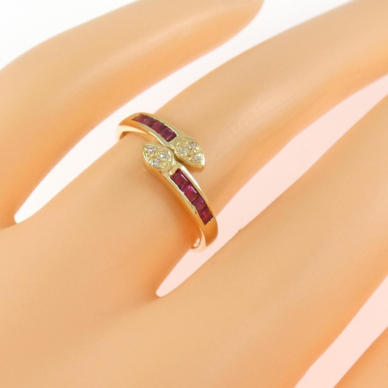 K18YG ルビー リング 0.34CT