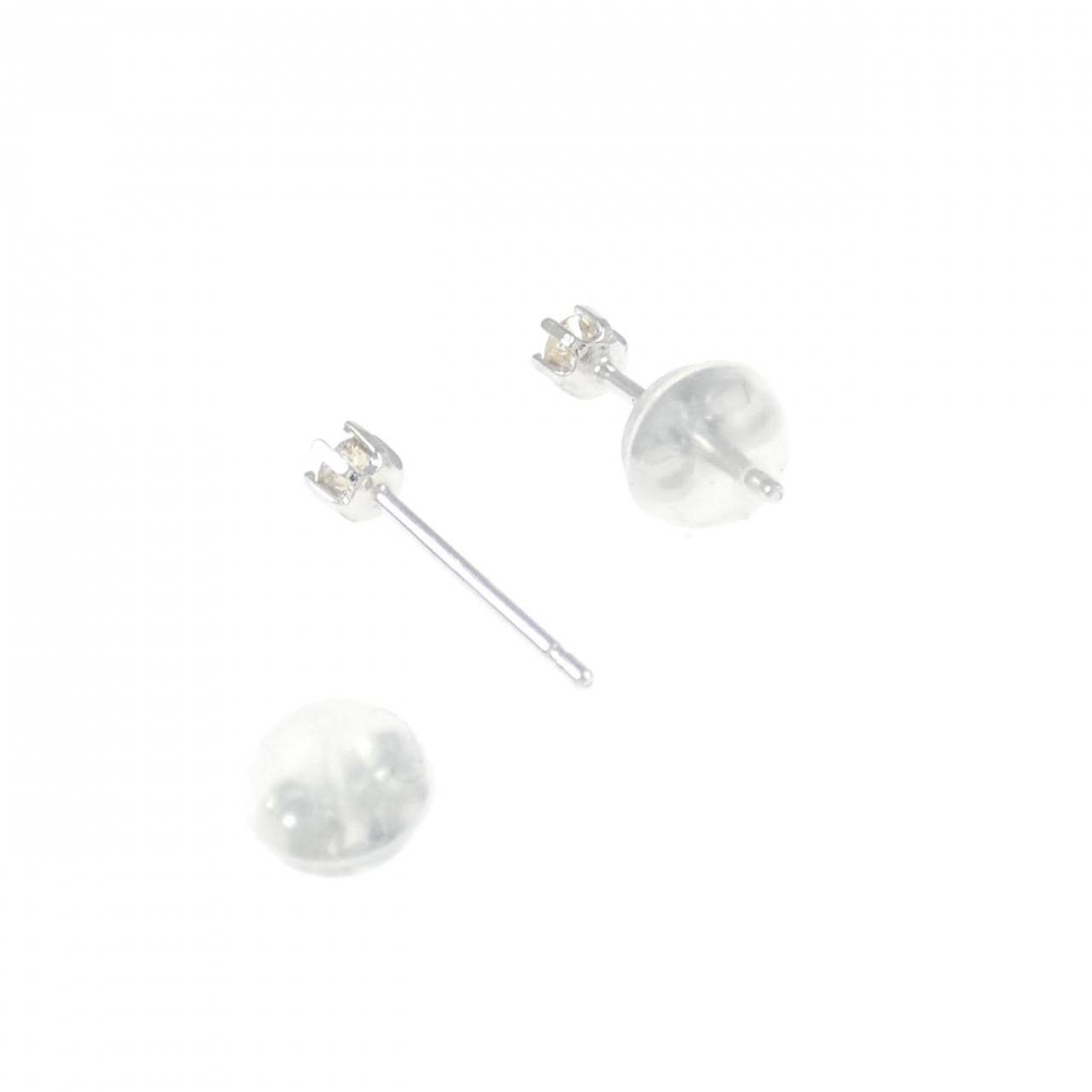 PT900 ソリティア ダイヤモンド ピアス 0.12CT