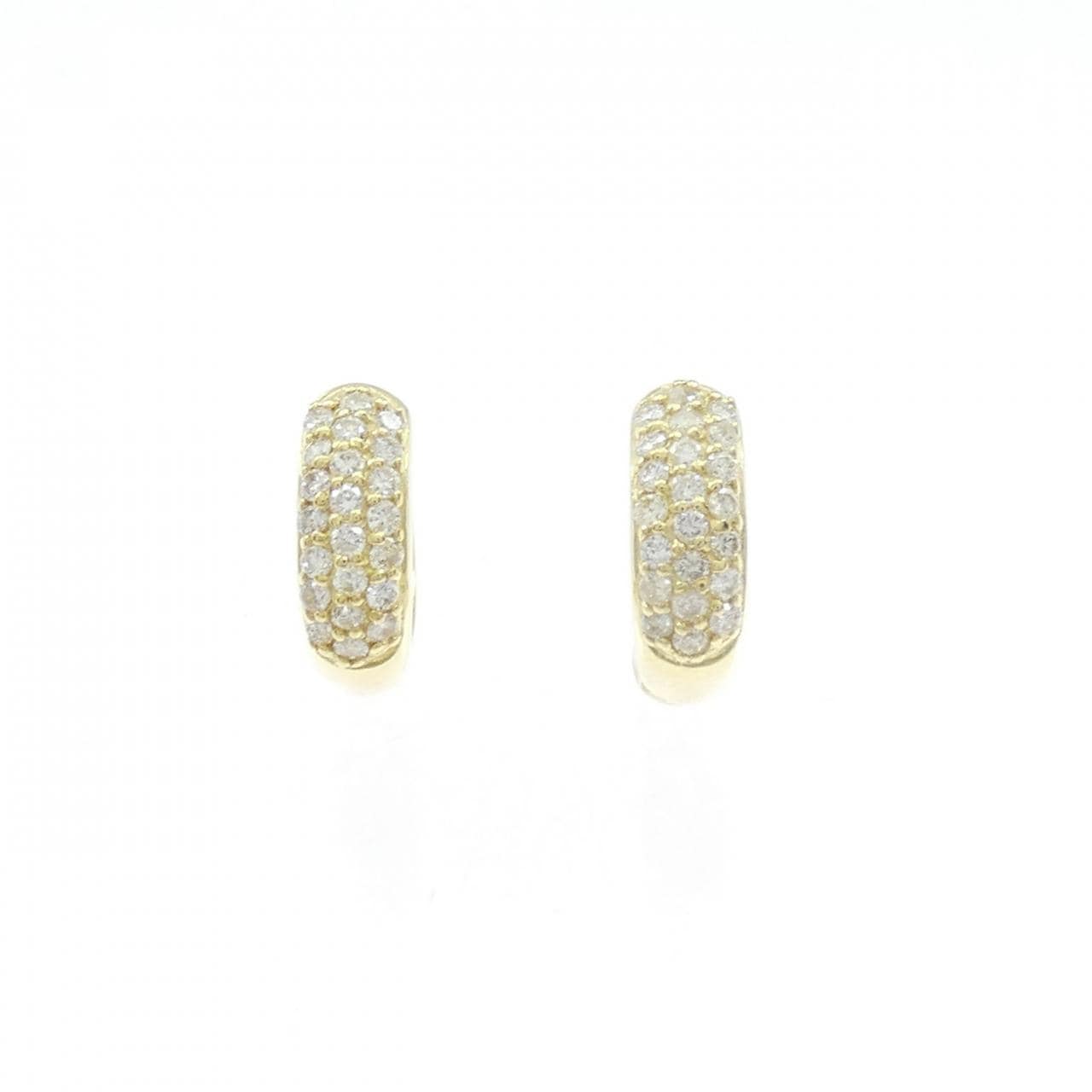 K18YG パヴェ ダイヤモンド ピアス 0.30CT