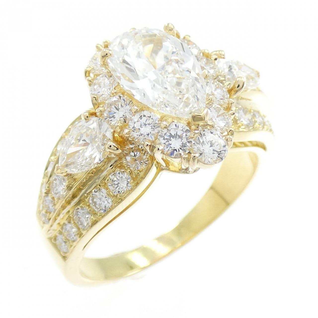 【ヴィンテージ】ヴァンクリーフ&アーペル キャリアン ペアシェイプ リング