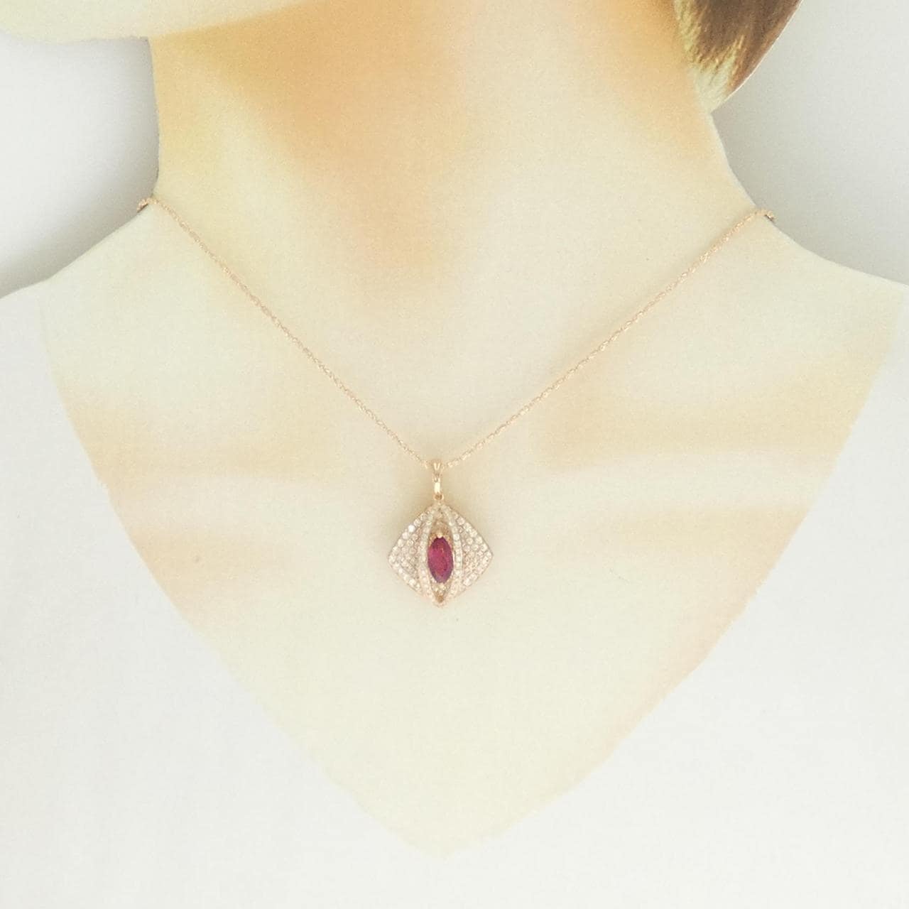 K18PG ルビー ネックレス 1.34CT