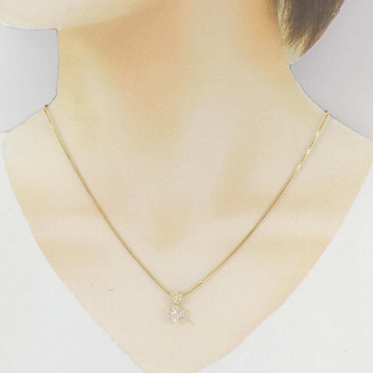 K18YG フラワー ダイヤモンド ネックレス 0.6CT