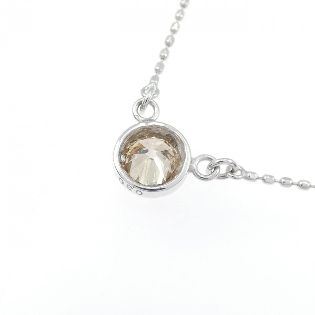 K18WG ソリティア ダイヤモンド ネックレス 0.30CT