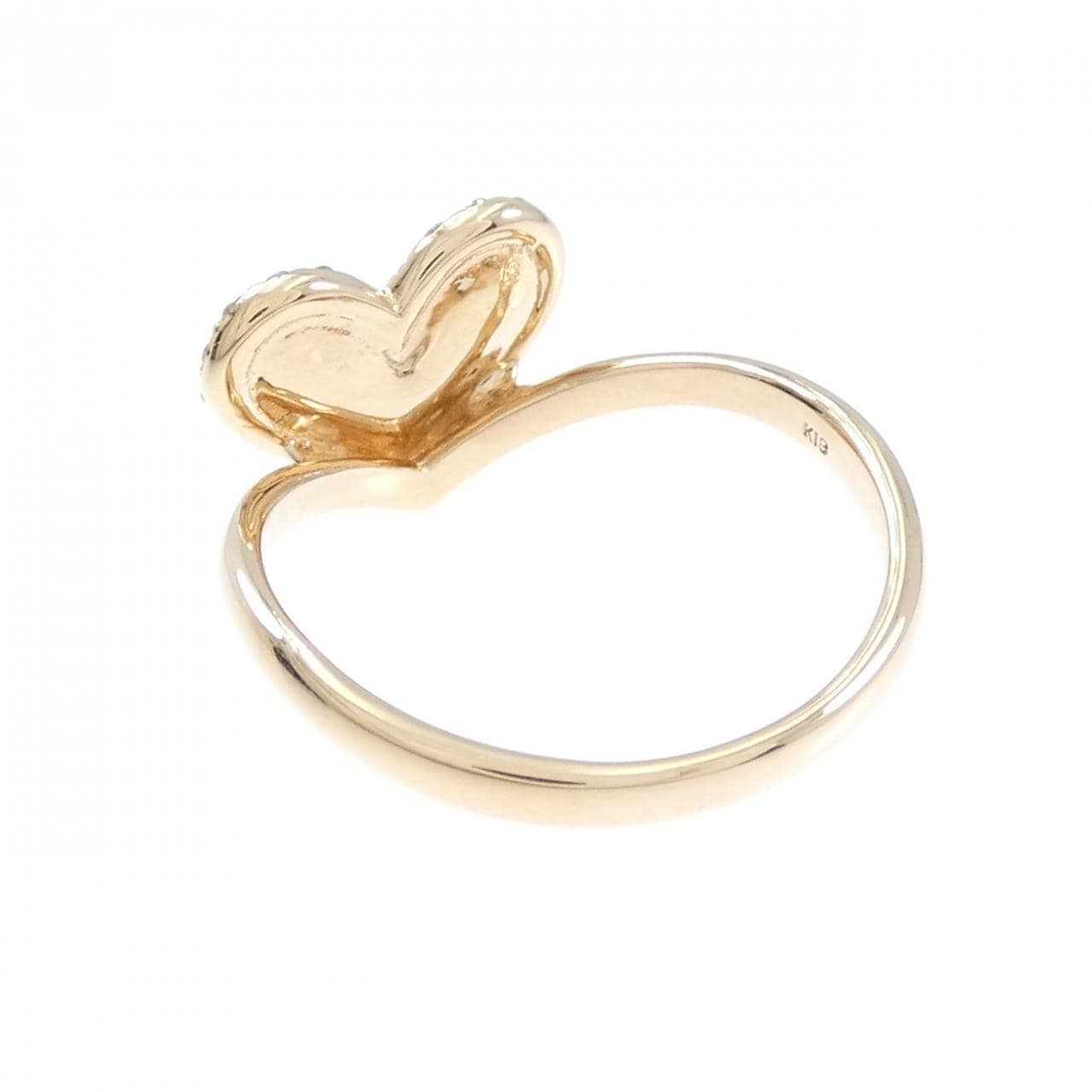 K18PG heart Diamond ring 0.15CT