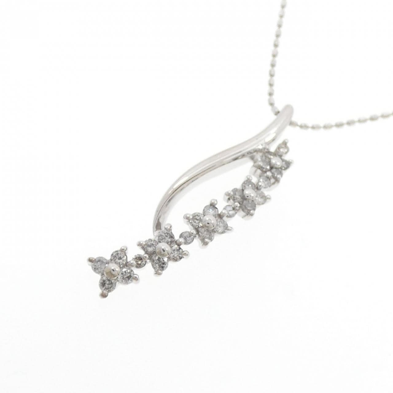 K18WG ダイヤモンド ネックレス 0.30CT