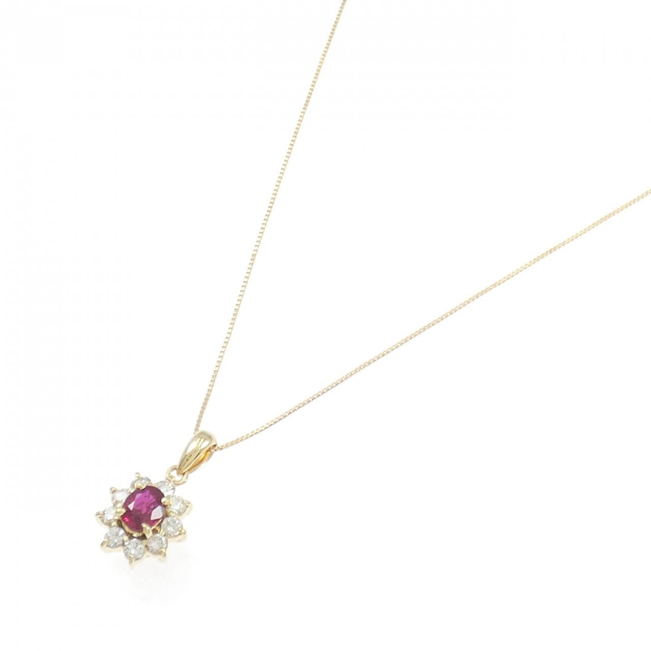 K18YG ルビー ネックレス 0.54CT