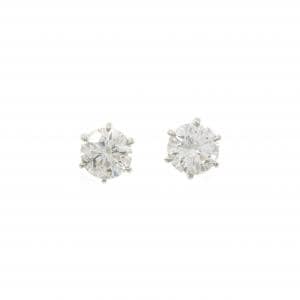 【リメイク】PT900/ST ダイヤモンド ピアス 1.021CT 1.046CT D-E I1 VG-GOOD