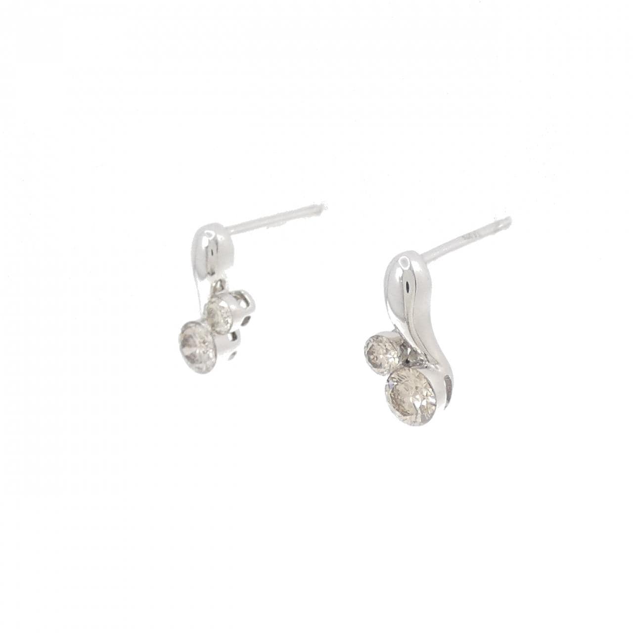 K18WG ダイヤモンド ピアス 0.26CT
