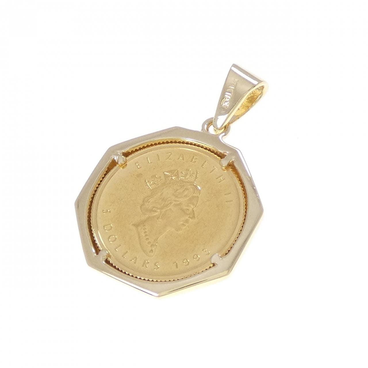 18KTYG(枠) コイン ペンダント