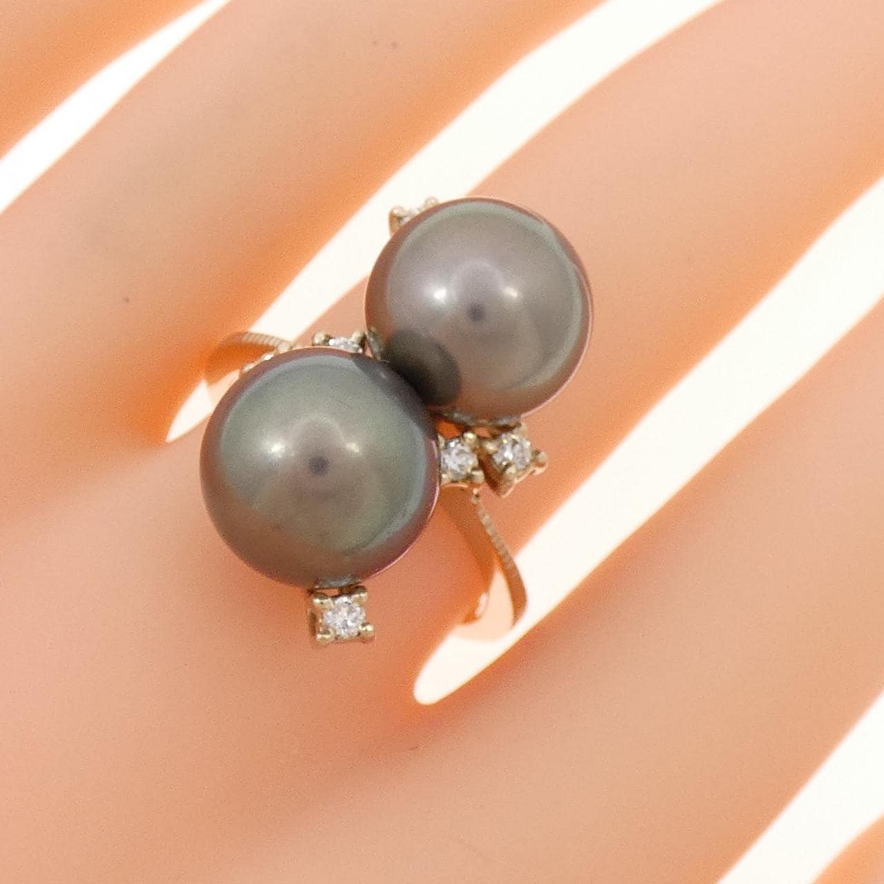 750WG 黒蝶パール リング