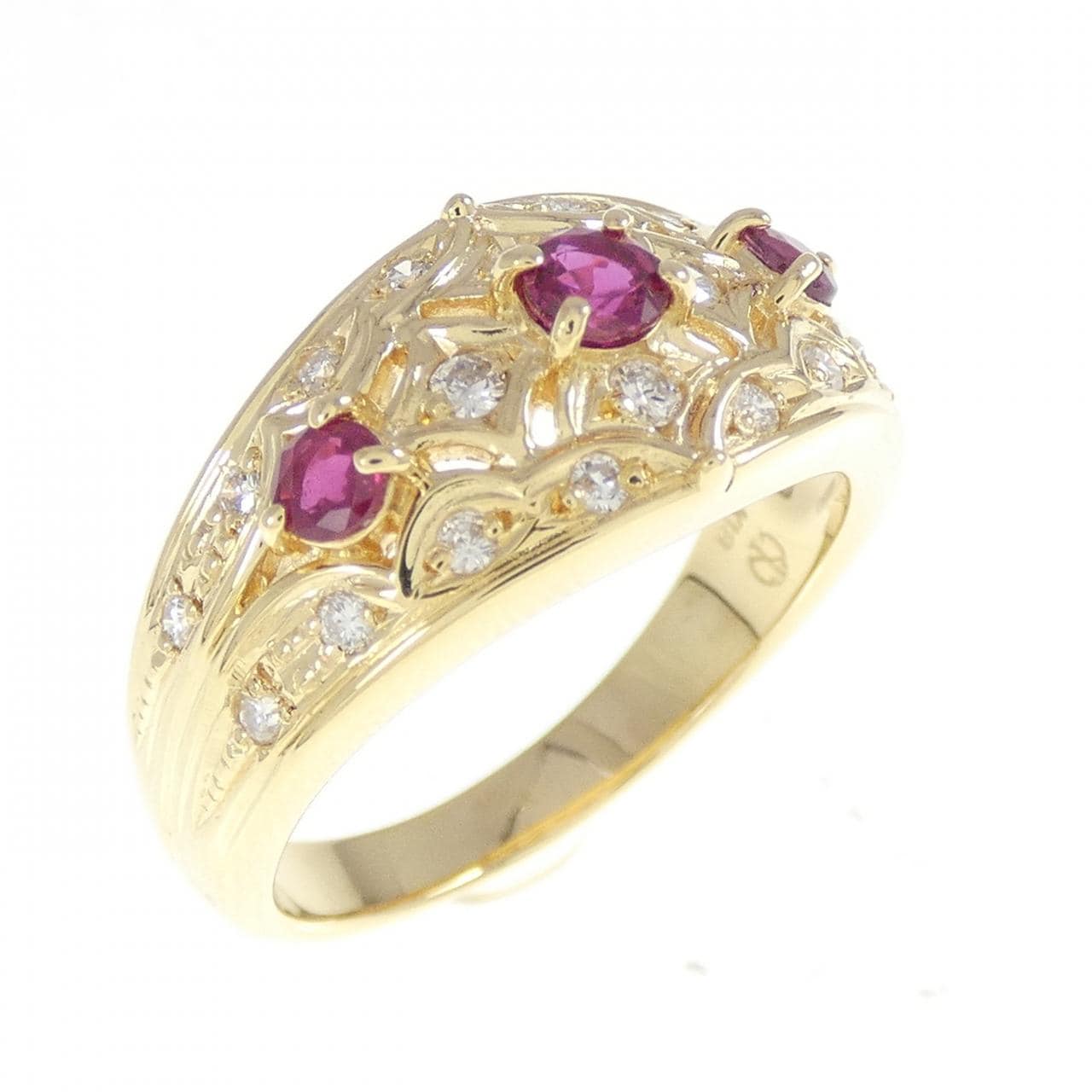 K18YG ルビー リング 0.41CT