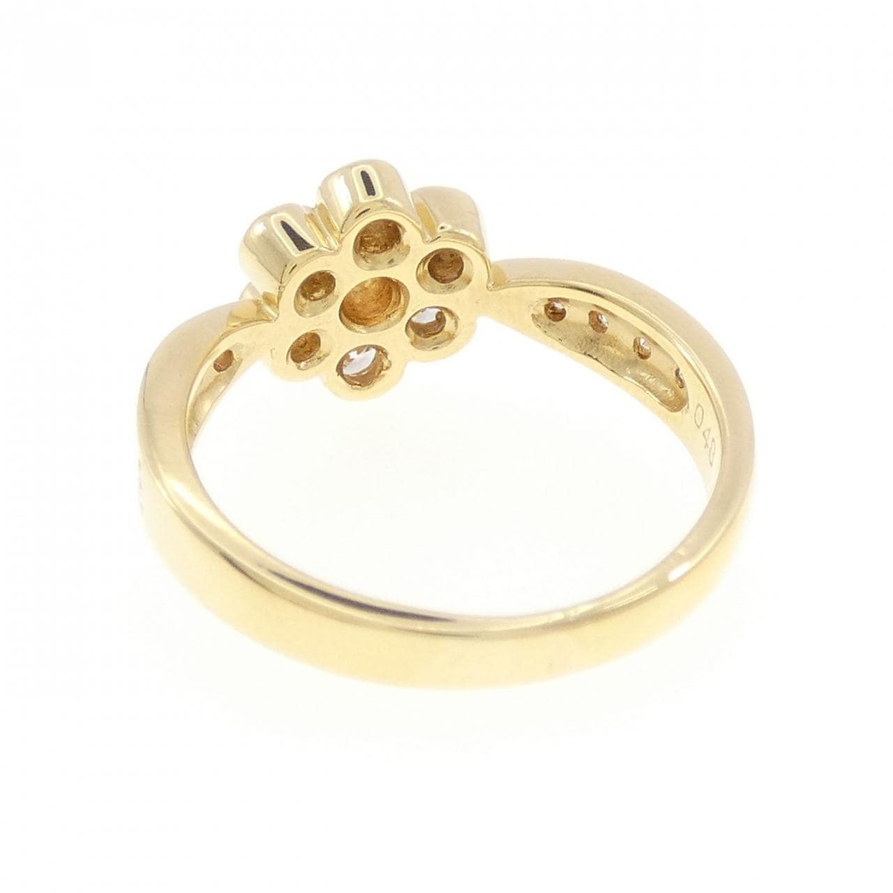 K18YG フラワー ダイヤモンド リング 0.48CT