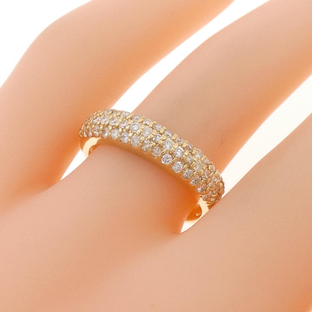 K18YG パヴェ ダイヤモンド リング 0.50CT