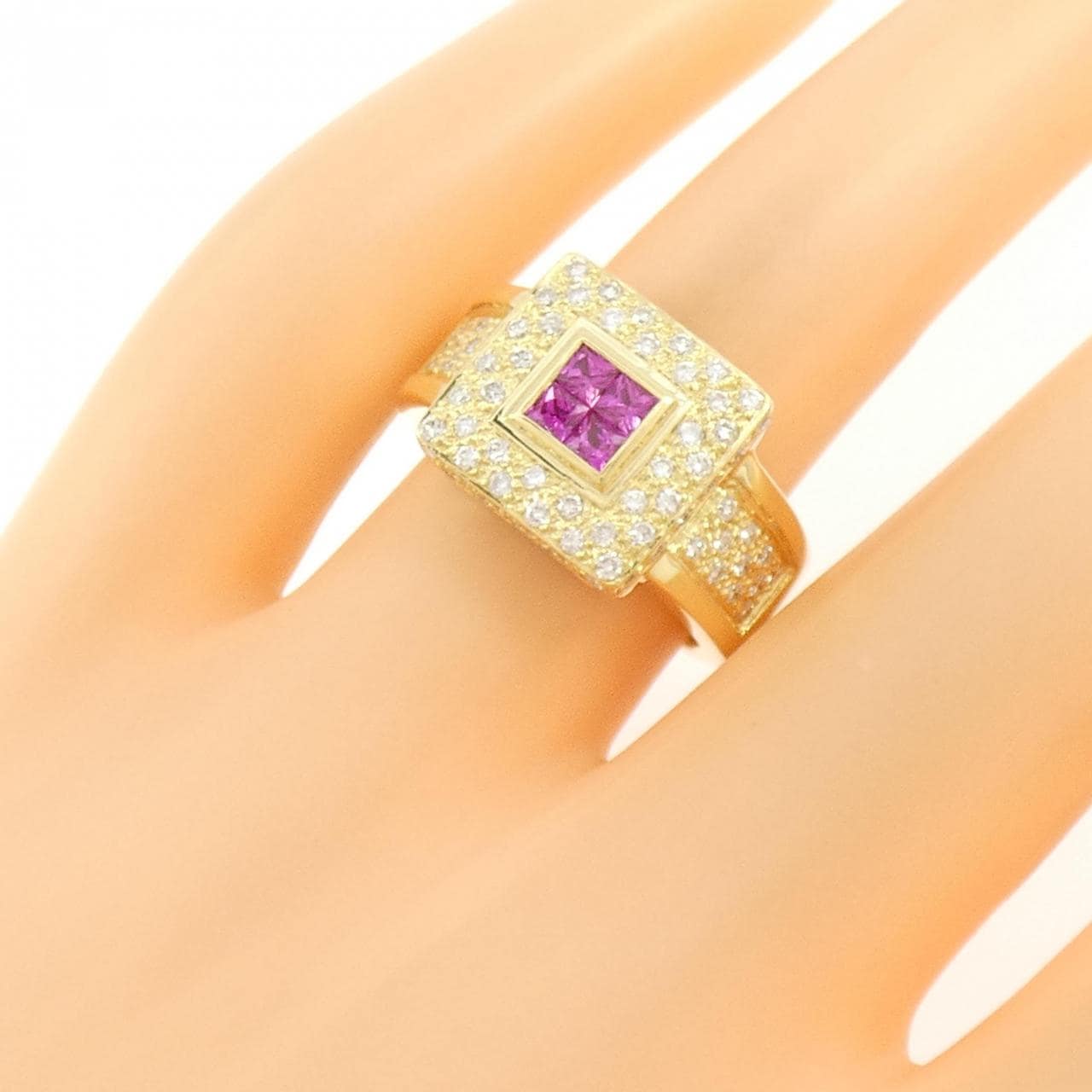 K18YG ルビー リング 0.31CT