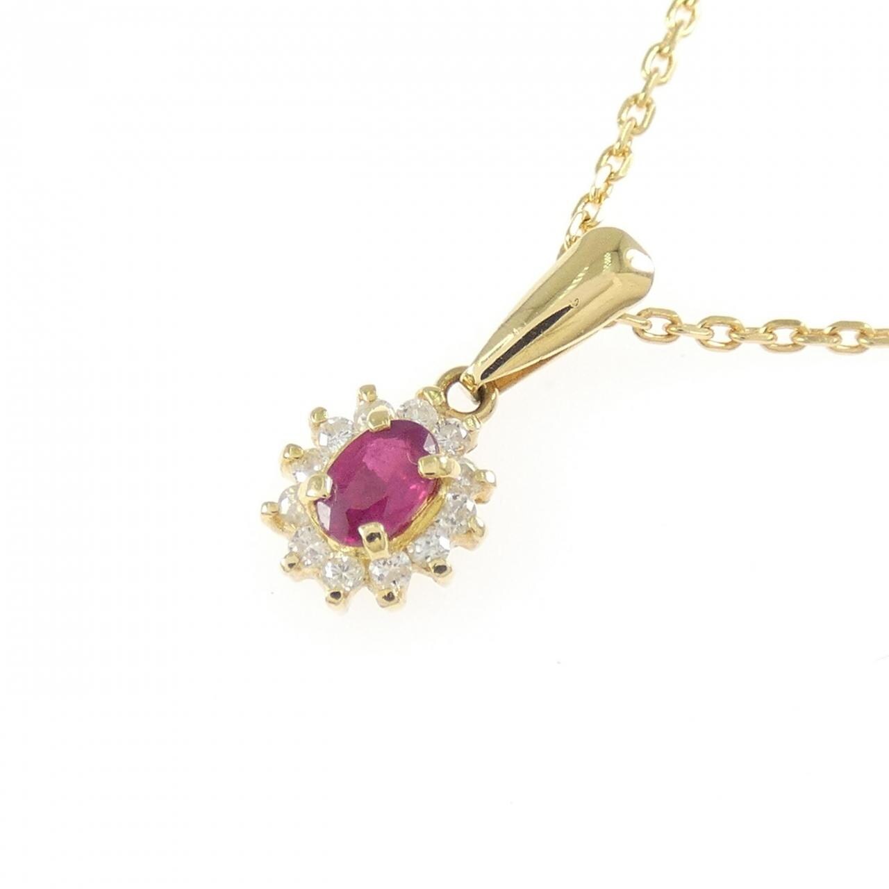 K18YG ルビー ネックレス 0.23CT