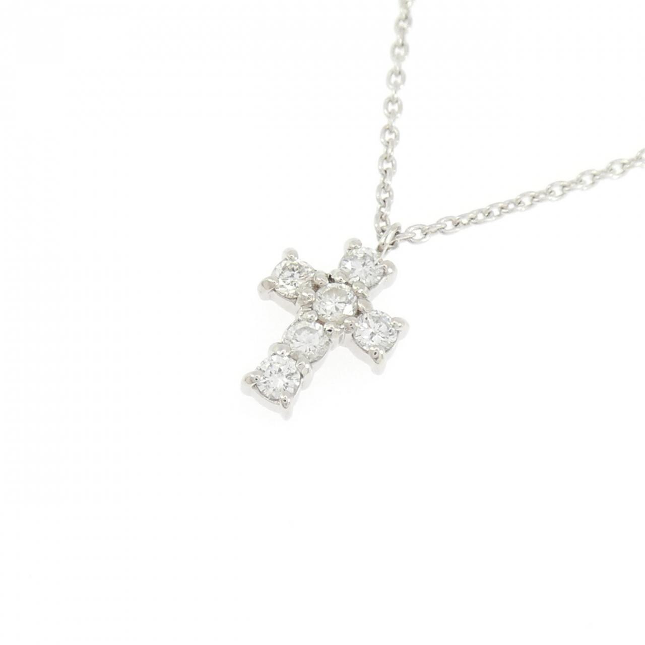 ヴァンドーム クロス ダイヤモンド ネックレス 0.18CT