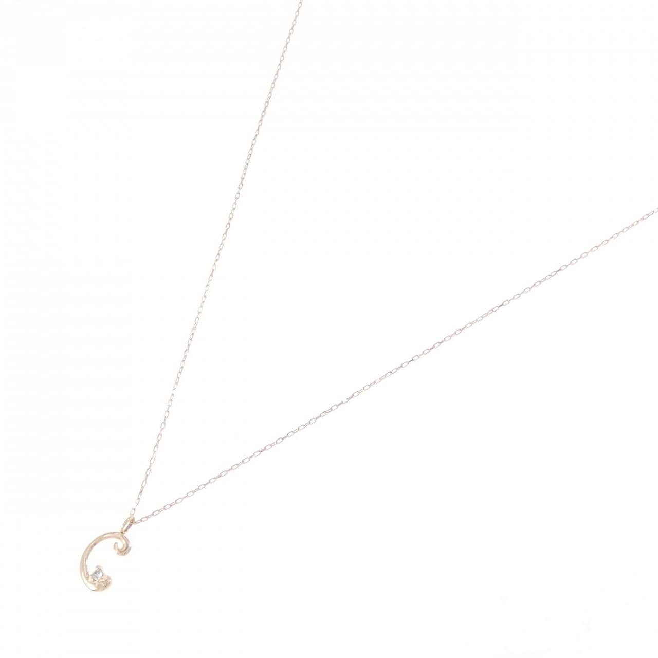 K10PG イニシャルC ダイヤモンド ネックレス 0.01CT